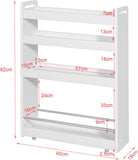 NNEDSZ Slimline Rolling Storage Shelf, White
