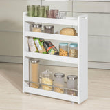 NNEDSZ Slimline Rolling Storage Shelf, White