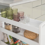 NNEDSZ Slimline Rolling Storage Shelf, White