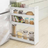 NNEDSZ Slimline Rolling Storage Shelf, White