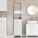 NNEDSZ Tall Bathroom Storage Cabinet 3 Shelves, White