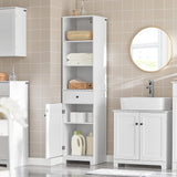 NNEDSZ Tall Bathroom Storage Cabinet 3 Shelves, White