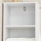 NNEDSZ Tall Bathroom Storage Cabinet 3 Shelves, White