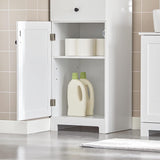 NNEDSZ Tall Bathroom Storage Cabinet 3 Shelves, White