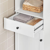NNEDSZ Tall Bathroom Storage Cabinet 3 Shelves, White