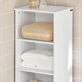 NNEDSZ Tall Bathroom Storage Cabinet 3 Shelves, White
