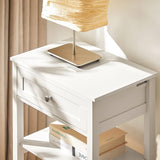 NNEDSZ Bedside Table with Drawer Shelves