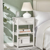 NNEDSZ Bedside Table with Drawer Shelves
