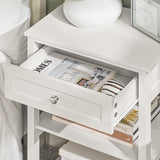 NNEDSZ Bedside Table with Drawer Shelves