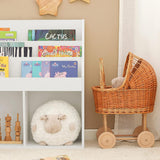 NNEDSZ Kids Shelving Unit 3 Shelves 2 Compartments