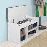 NNEDSZ Padded Shoe Bench Lift Up Storage