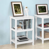 NNEDSZ Console Table 3 Shelves, White