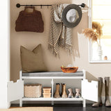 NNEDSZ Shoe Bench Shoe Rack Cabinet Hallway, White