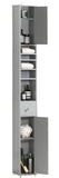 NNEDSZ Tall Bathroom Storage Cupboard Shelves, Grey