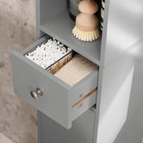 NNEDSZ Tall Bathroom Storage Cupboard Shelves, Grey