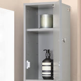NNEDSZ Tall Bathroom Storage Cupboard Shelves, Grey