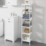 NNEDSZ 5 Tier Bathroom Shelf Cabinet, White