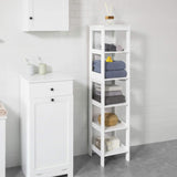 NNEDSZ 5 Tier Bathroom Shelf Cabinet, White