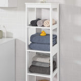 NNEDSZ 5 Tier Bathroom Shelf Cabinet, White