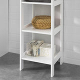 NNEDSZ 5 Tier Bathroom Shelf Cabinet, White