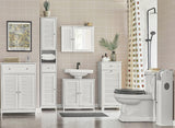NNEDSZ Wooden Bathroom Storage Cabinet, White