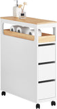 NNEDSZ Storage Cart Narrow Cabinet Wheels Tray Drawers