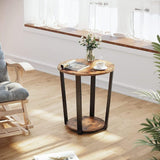 NNEDSZ Industrial Iron Frame Round Coffee Table