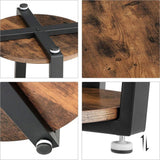 NNEDSZ Industrial Iron Frame Round Coffee Table