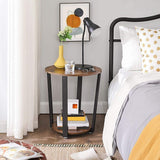 NNEDSZ Industrial Iron Frame Round Coffee Table