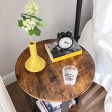 NNEDSZ Industrial Iron Frame Round Coffee Table