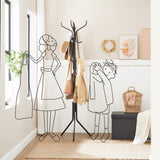 NNEDSZ Black Metal Coat Rack, Hall Tree, 182cm Tall