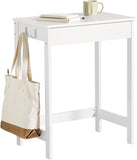 NNEDSZ Small White Desk with Drawer Hooks