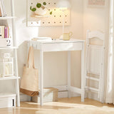 NNEDSZ Small White Desk with Drawer Hooks