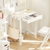 NNEDSZ Small White Desk with Drawer Hooks