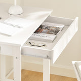 NNEDSZ Small White Desk with Drawer Hooks