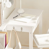 NNEDSZ Small White Desk with Drawer Hooks