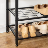 NNEDSZ Industrial Design Entryway Shoe Rack with Coat Hooks Organizer (Grey)