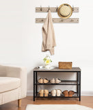 NNEDSZ Industrial Design Entryway Shoe Rack with Coat Hooks Organizer (Grey)