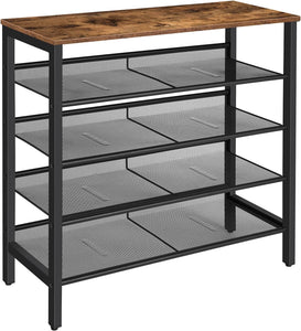 NNEDSZ 5-Tier Shoe Rack, Industrial Shoe Organizer Storage Bench