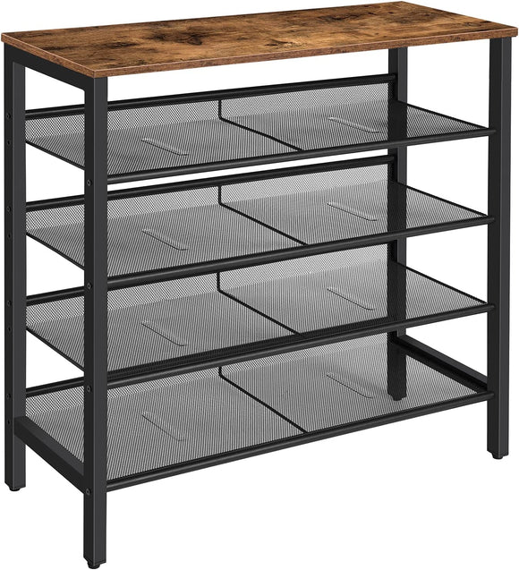 NNEDSZ 5-Tier Shoe Rack, Industrial Shoe Organizer Storage Bench