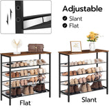 NNEDSZ 5-Tier Shoe Rack, Industrial Shoe Organizer Storage Bench