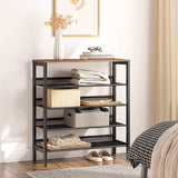 NNEDSZ 5-Tier Shoe Rack, Industrial Shoe Organizer Storage Bench