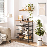 NNEDSZ 5-Tier Shoe Rack, Industrial Shoe Organizer Storage Bench