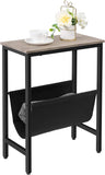 NNEDSZ Industrial Side Table with Magazine Holder Sling and Metal Structure (Grey)