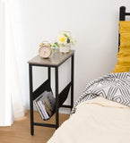 NNEDSZ Industrial Side Table with Magazine Holder Sling and Metal Structure (Grey)