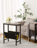 NNEDSZ Industrial Side Table with Magazine Holder Sling and Metal Structure (Grey)