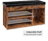 NNEDSZ Shoe Storage Bench with Padded Cushion,Flip-Open Storage Box and Adjustable Shelf for Entryway and Living Room