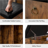 NNEDSZ Shoe Storage Bench with Padded Cushion,Flip-Open Storage Box and Adjustable Shelf for Entryway and Living Room