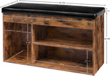NNEDSZ Shoe Storage Bench with Padded Cushion,Flip-Open Storage Box and Adjustable Shelf for Entryway and Living Room