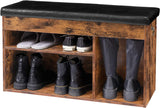NNEDSZ Shoe Storage Bench with Padded Cushion,Flip-Open Storage Box and Adjustable Shelf for Entryway and Living Room